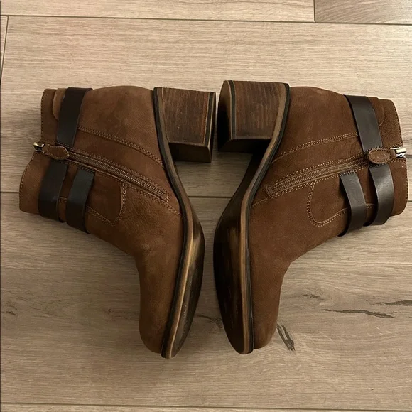 Franco Sarto Brown Leather Ankle Boots - Picture 2 of 9